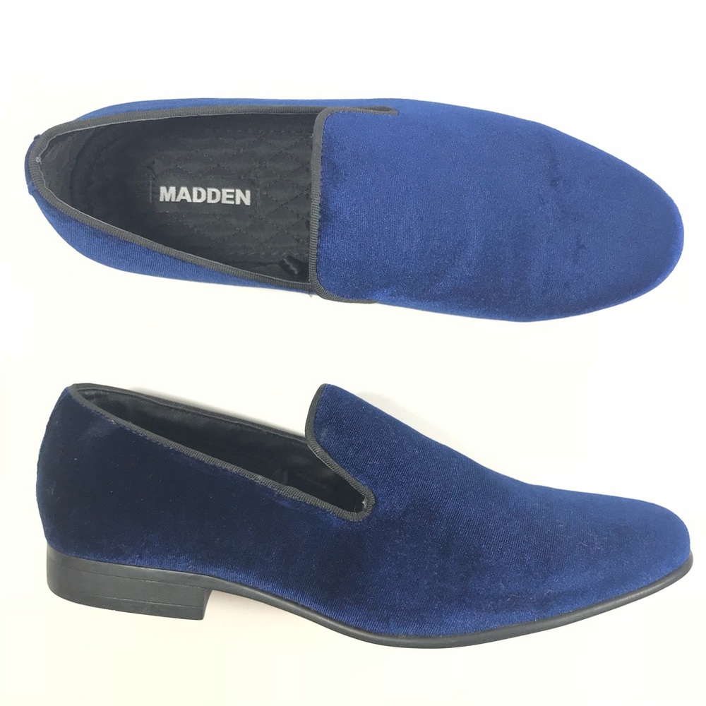 Steve Madden Blue Velvet Slip On Loafers NEW
